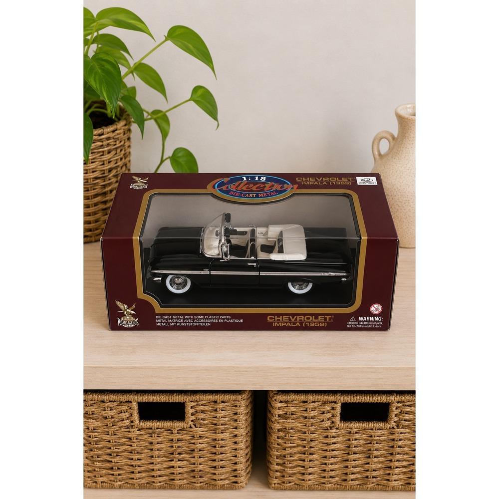 Road Legends 1959 Chevrolet Impala Convertible 1:18 Diecast Black New In Box